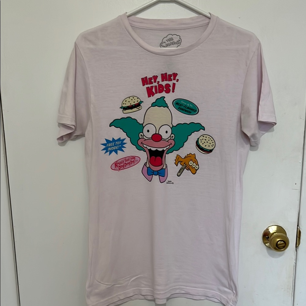 The Simpsons Krusty the Clown White Short Sleeve Tee